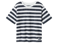 Name It t-shirt white with navy blazer stripes  